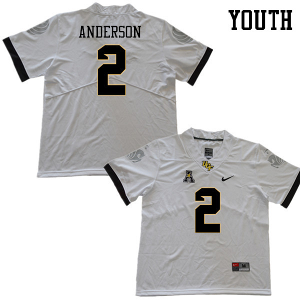 Youth #2 Otis Anderson UCF Knights College Football Jerseys Sale-White